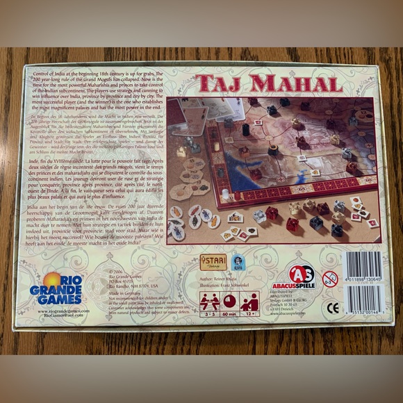 Taj Mahal Board Game by Reiner Knizia Rio Grande Games - Picture 2 of 6